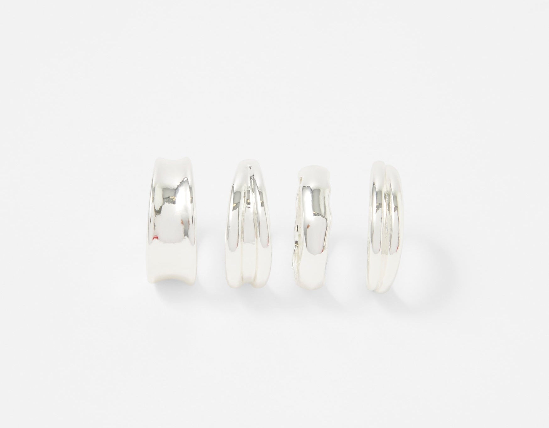 Accessorize London Women's Pack Of 4 Chunky Stacking Rings Medium