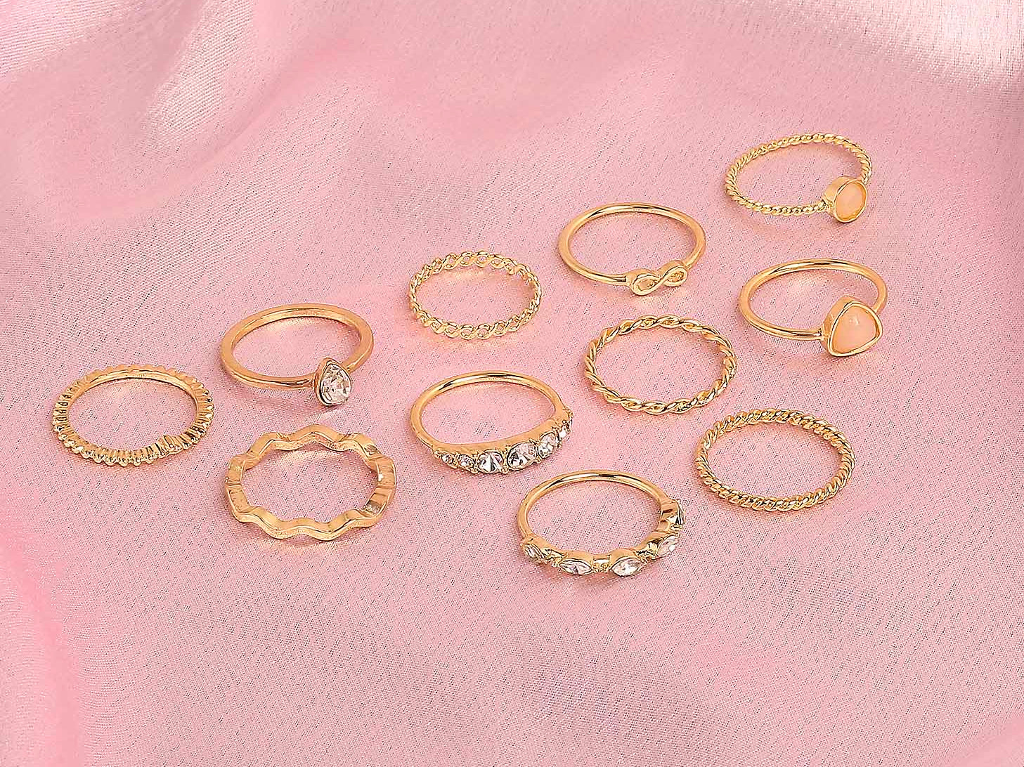 Accessorize London Pack Of 12 Stackings Rings Set