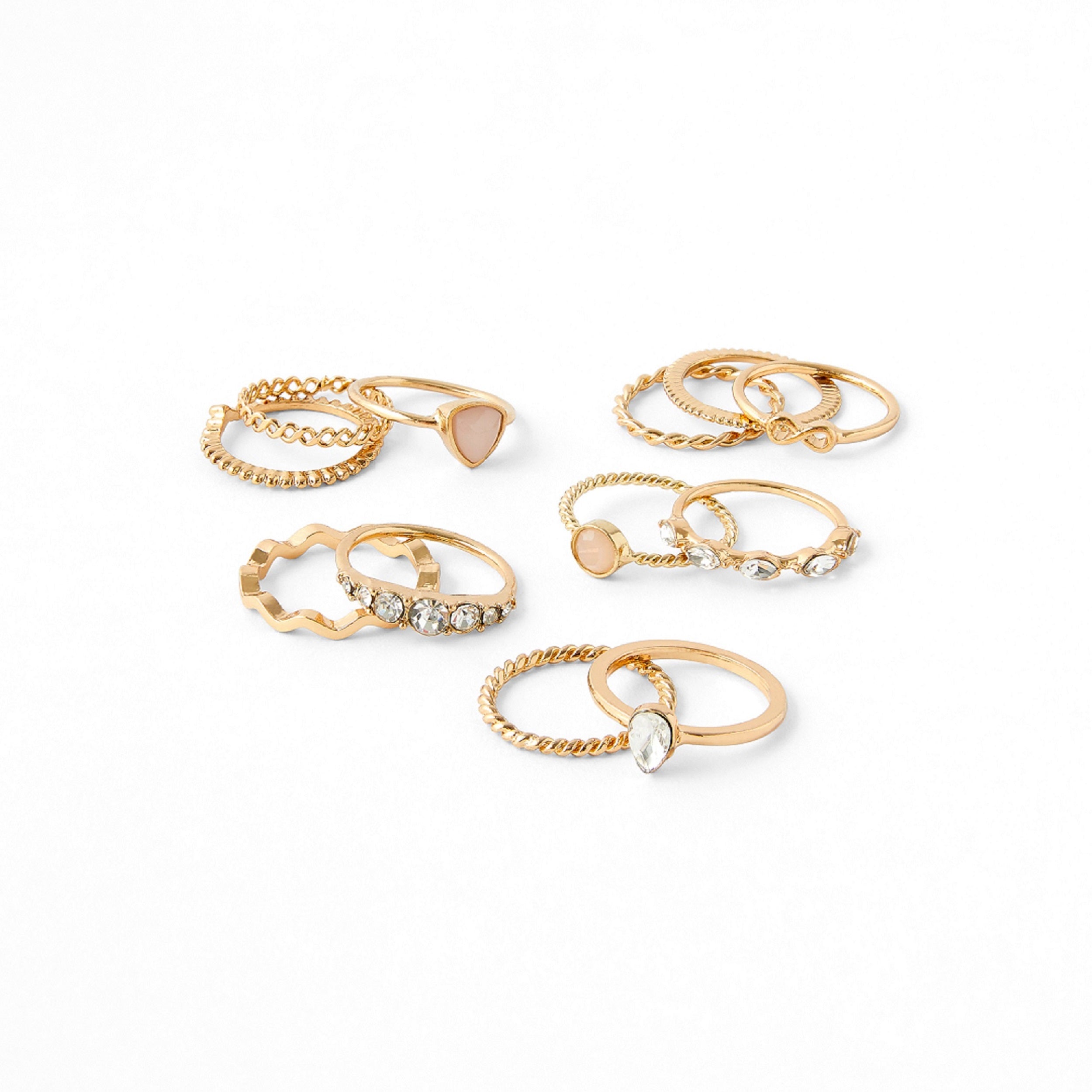 Accessorize London Pack Of 12 Stackings Rings Set