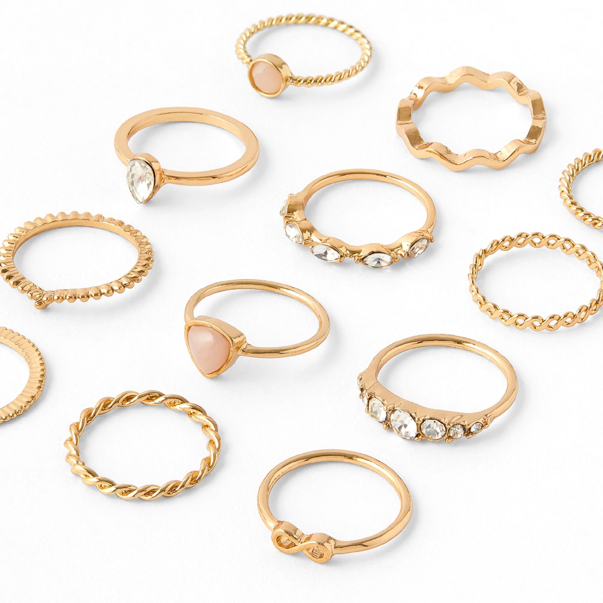 Accessorize London Pack Of 12 Stackings Rings Set