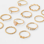 Accessorize London Women'S Gold Stone And Sparkle Ring Multipack