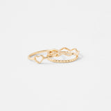 Accessorize London Set Of 3 Heart Wave Rings
