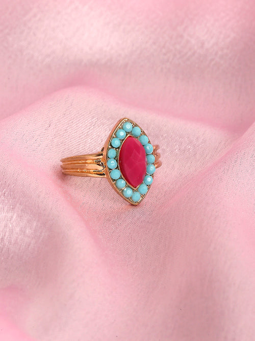 Accessorize London Women's Island Vibe Navette Statement Ring Medium