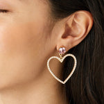 Accessorize London Women's Feel Good Statement Heart Pearl Earring