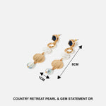 Accessorize London Women's Country Retreat Pearl & Gem Statement Earrings