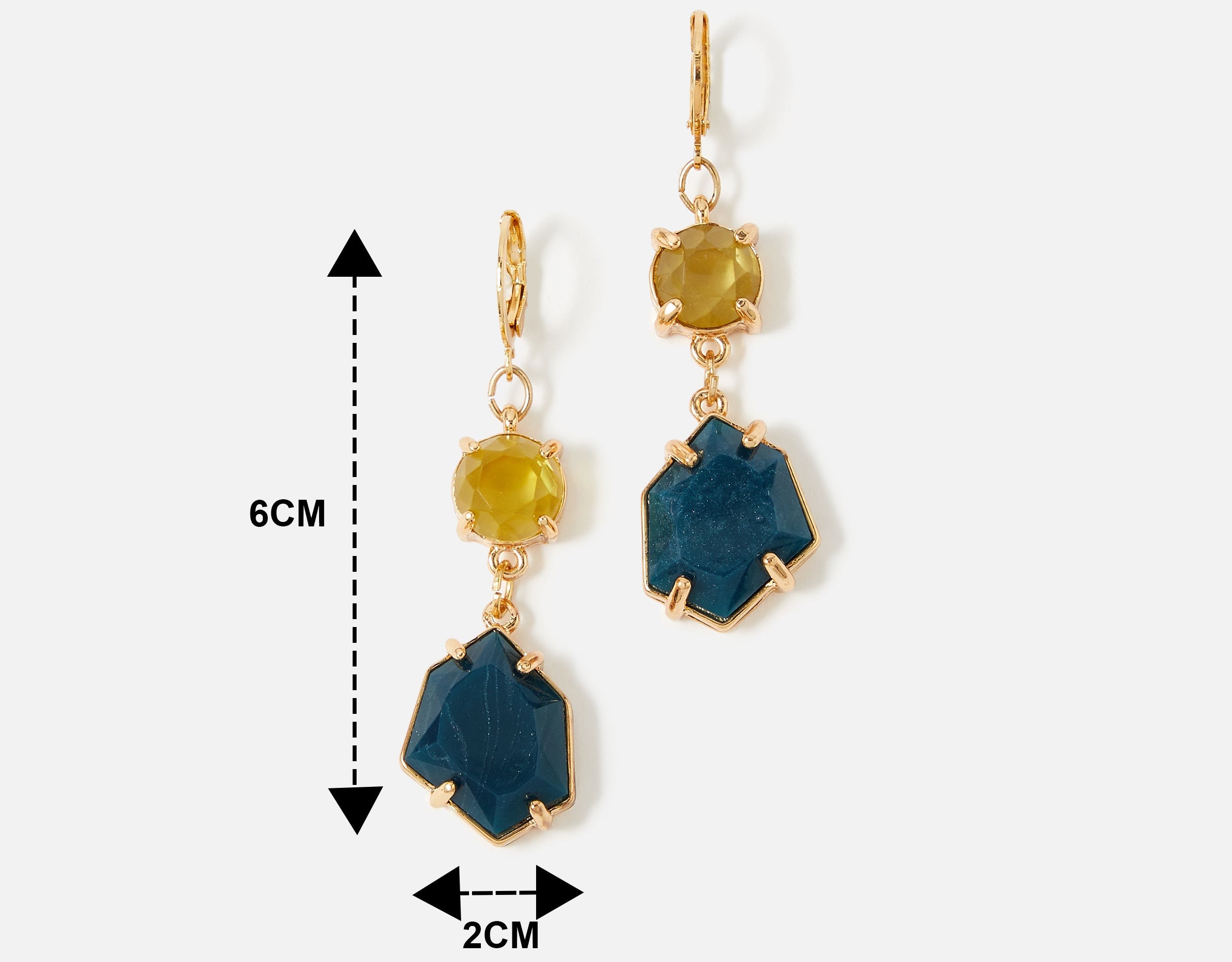 Accessorize London Country Retreat Double Gem Earrings
