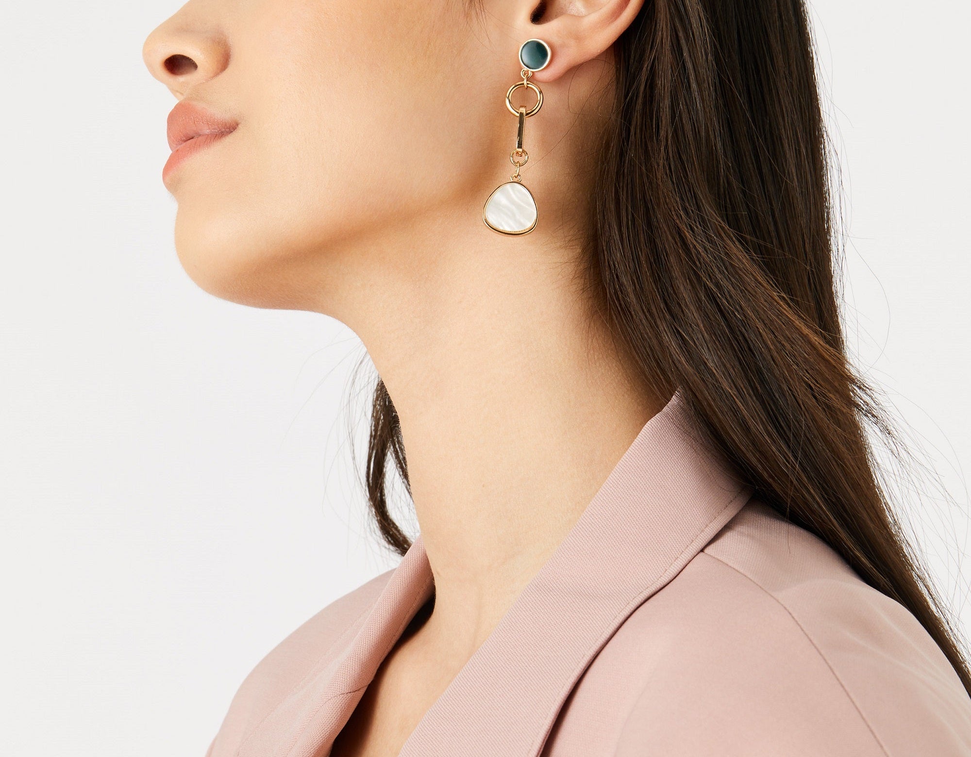 Accessorize London Women's Reconnected Stone & Chain Statement Earrings
