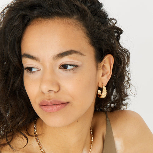 Accessorize London Women's Reconnected Quilted Hoop Earrings
