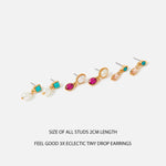 Accessorize London Women's Feel Good Set Of 3 Eclectic Tiny Drop Earrings