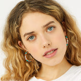 Accessorize London Women's Feel Good Round Gems Hoop Earrings