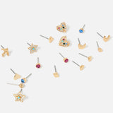 Accessorize London Women's Feel Good Set Of 10 Gems Stud Earrings