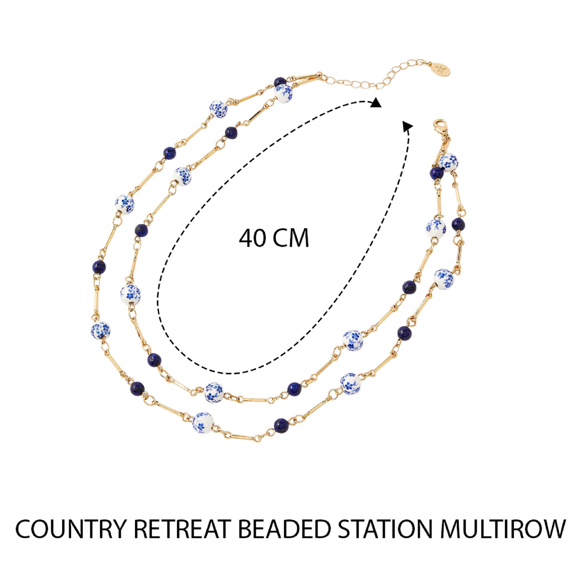 Accessorize London Women's Country Retreat Beaded Station Multirow Necklace