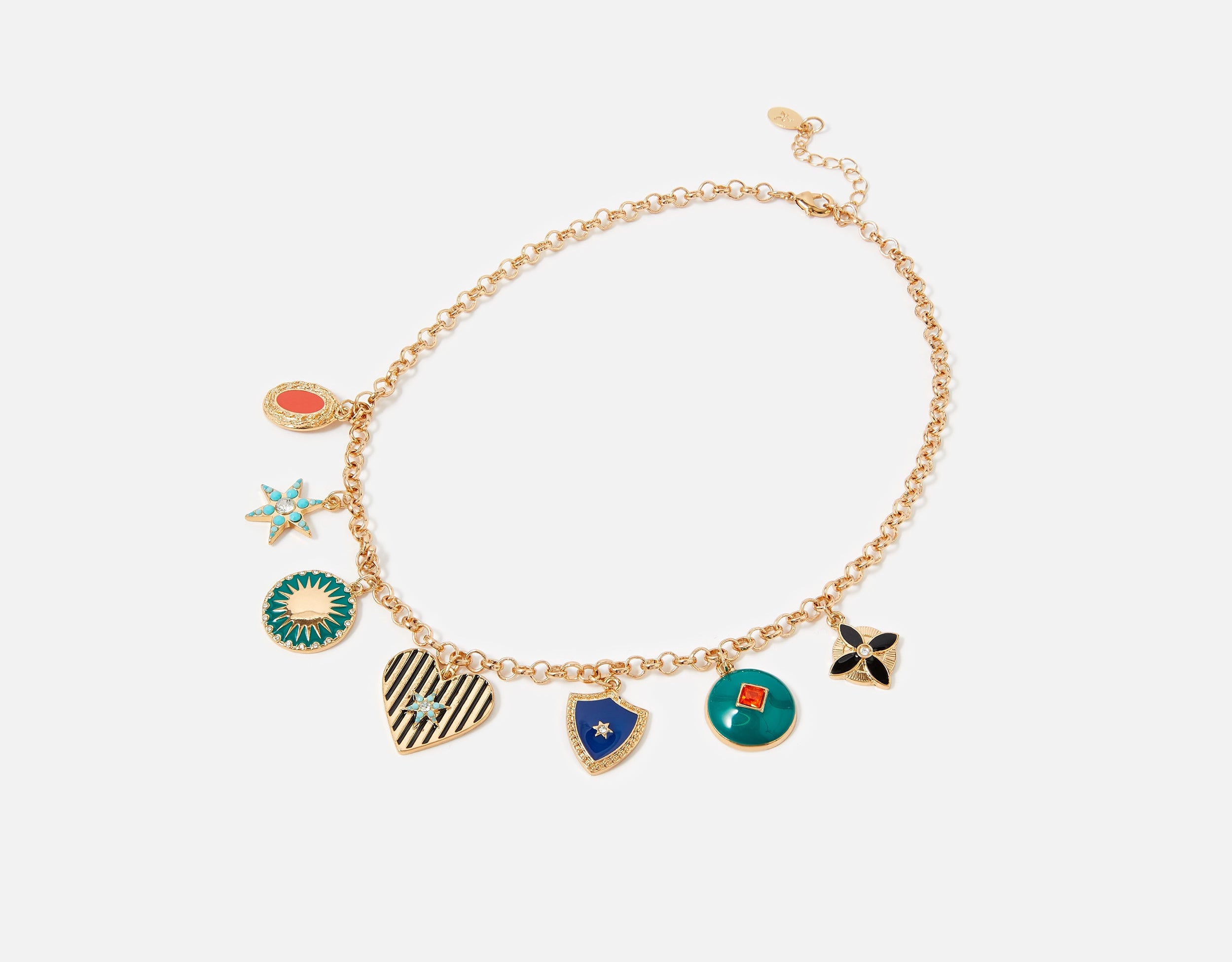 Accessorize London Women's Reconnected Enamel Charmy Collar Necklace