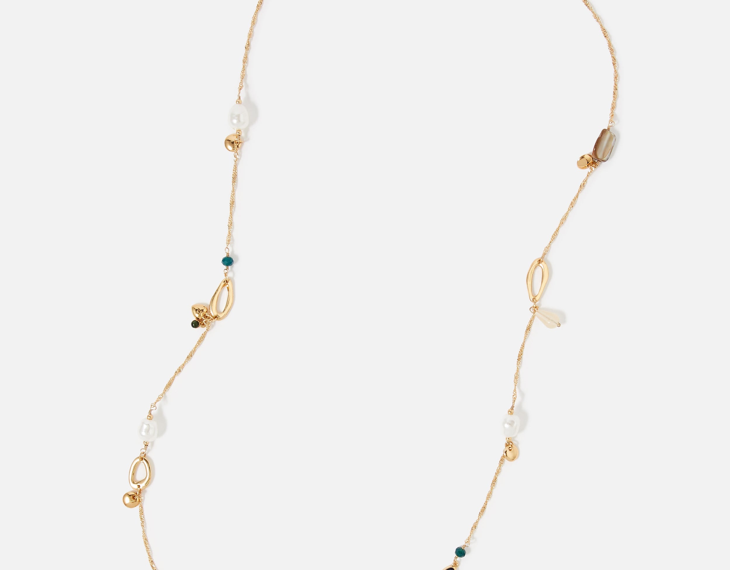 Accessorize London Women's Reconnected Twisted Chain Beaded Rope Necklace