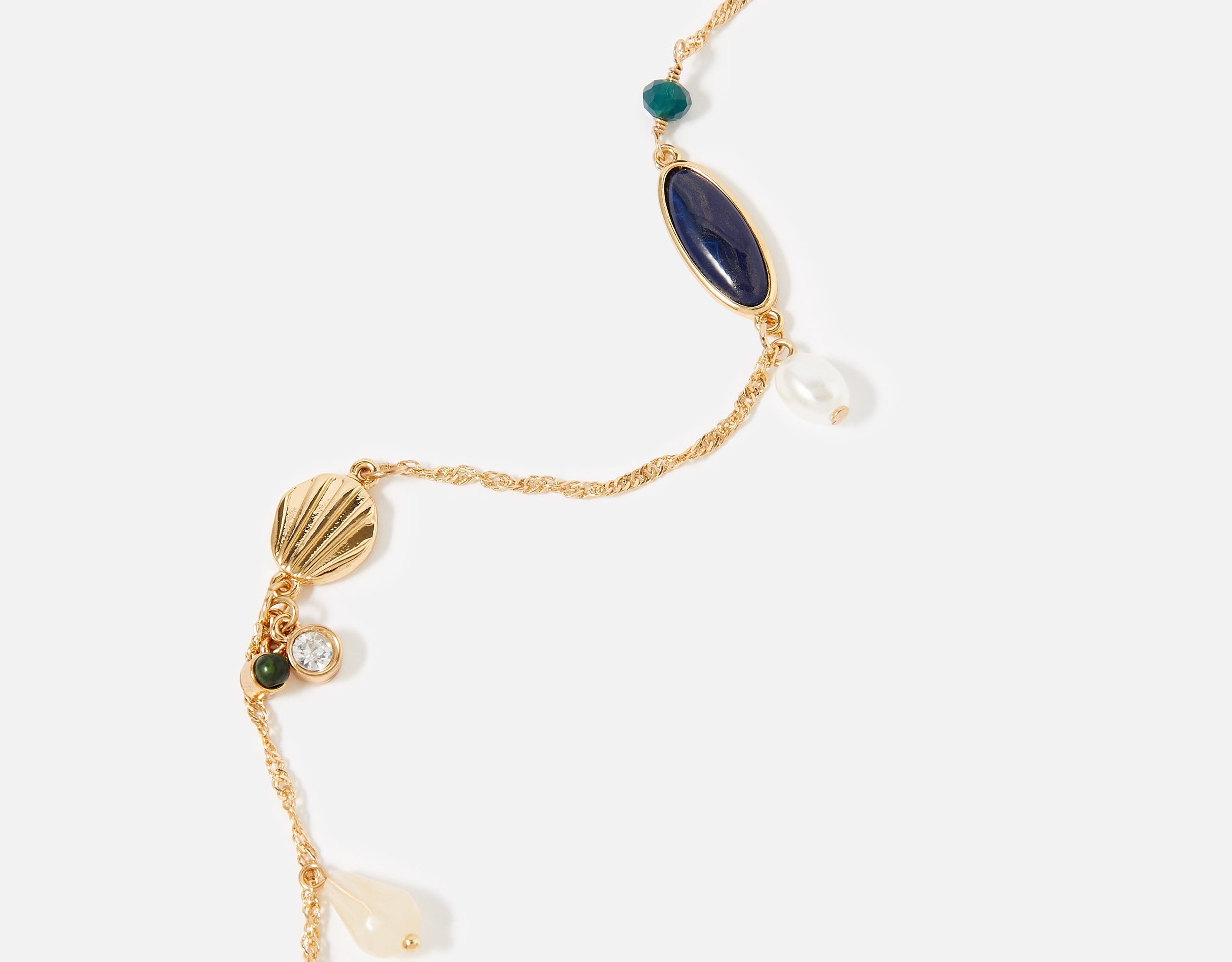 Accessorize London Women's Reconnected Twisted Chain Beaded Rope Necklace