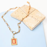 Accessorize London Women's Reconnected Chain & Enamel Charm Necklace