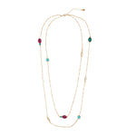 Accessorize London Women's Feel Good Eclectic Stones Layered Rope Necklace