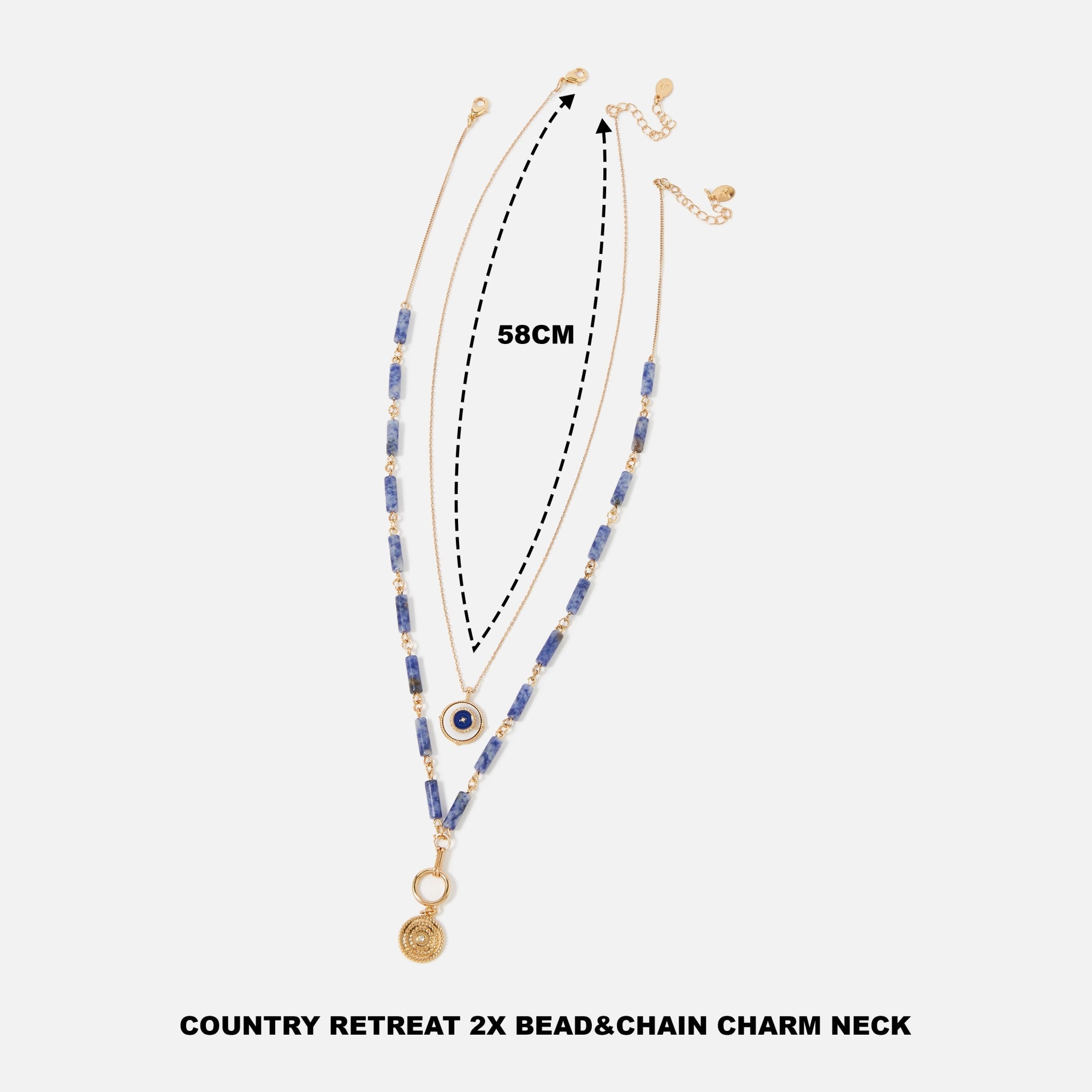 Accessorize London Country Retreat Bead And Chain Necklace