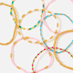 Accessorize London Women's Feel Good Pack Of 8 Seedbead Stretch Bracelets