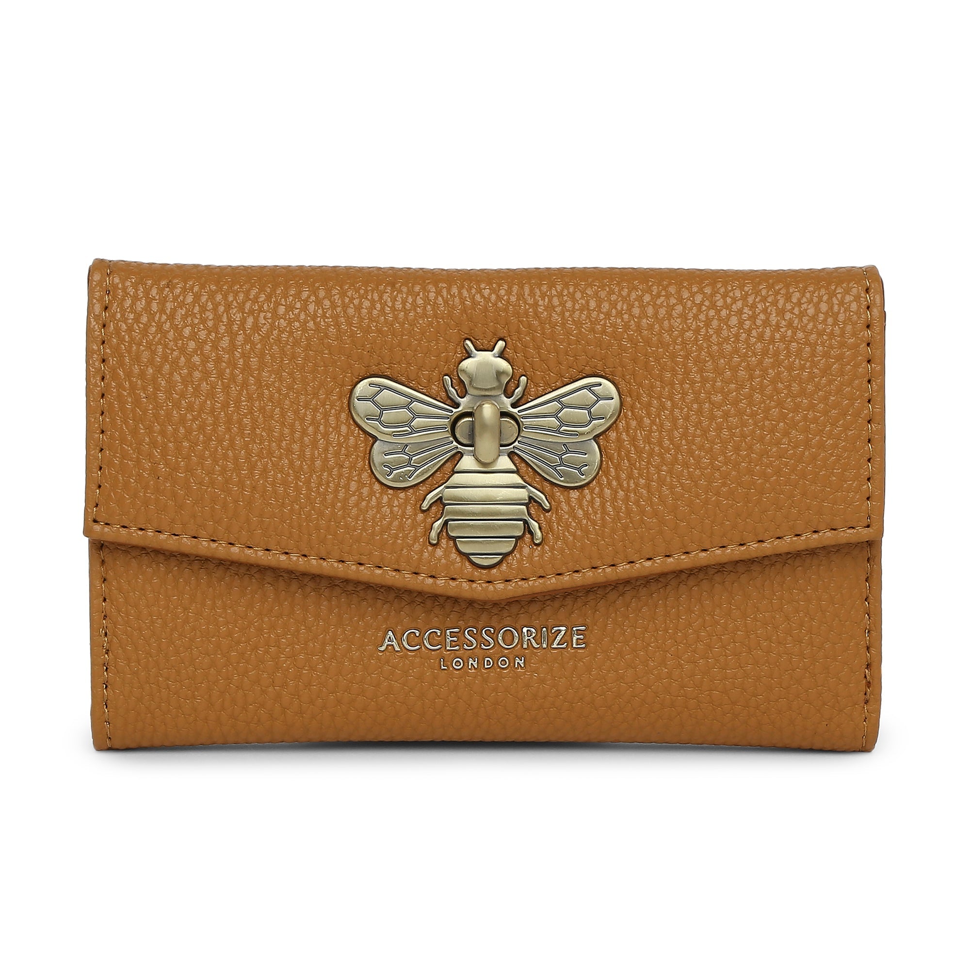 Accessorize London Women's Faux Leather Britney Bee Wallet - Yellow