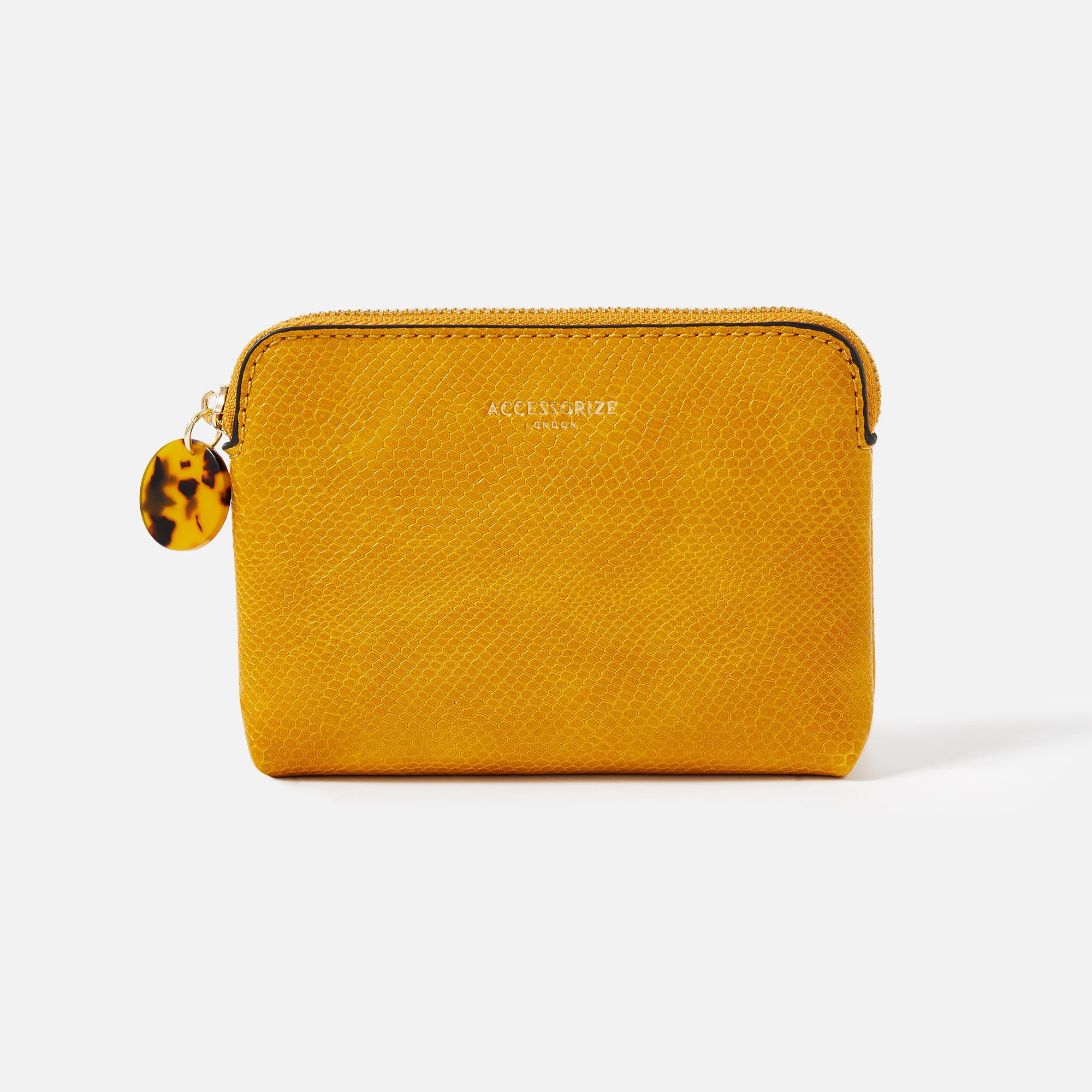 Accessorize London Resin And Reptile Coin Purse Yellow