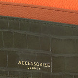 Accessorize London Women's Faux Leather Colourblock Zip Cardholder