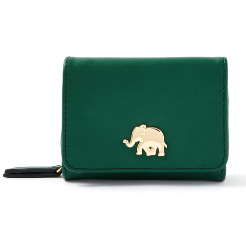 Accessorize London Women's Faux Leather Green Elephant Coin Purse