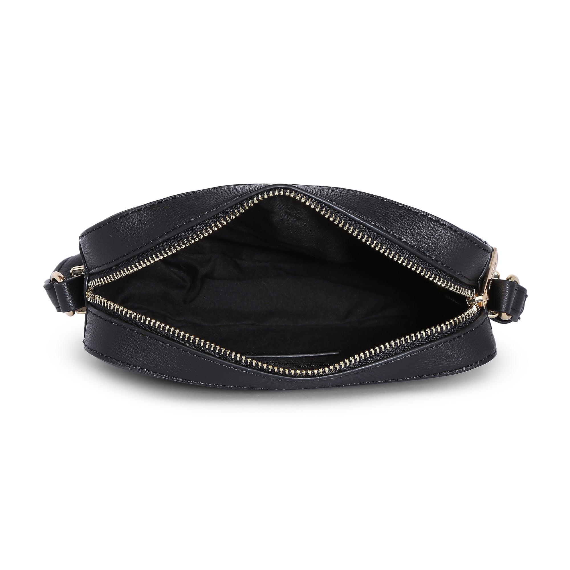 Accessorize London Women's Faux Leather Black Piper Camera Croc Sling Bag