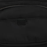 Accessorize London Women's Faux Leather Black Megan Nylon Large Sling Bag