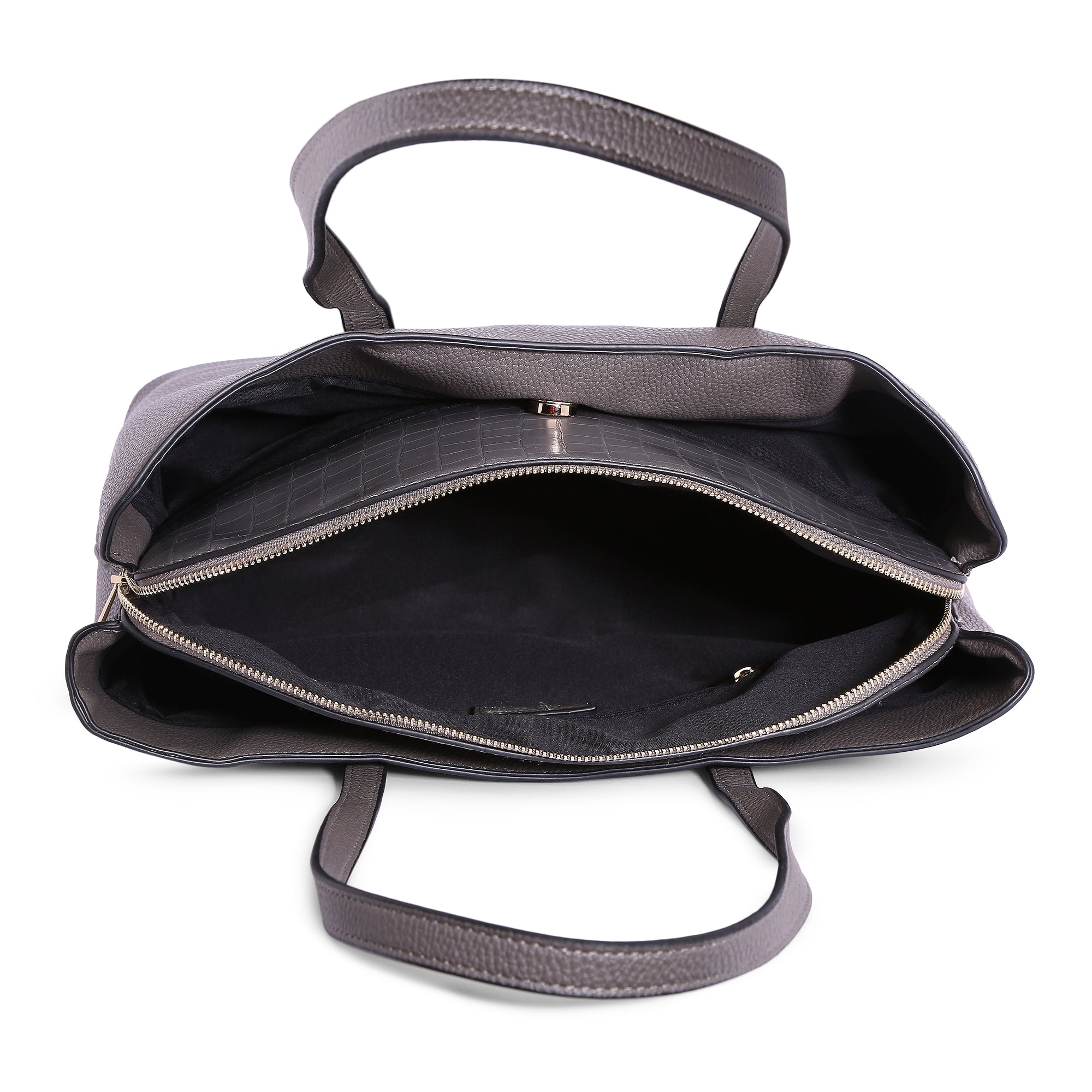 Accessorize London Women's Faux Leather Khaki Kaia Laptop Handheld Bag