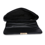 Accessorize London Women's Faux Leather Black Carrie Chain Quilt Sling Bag