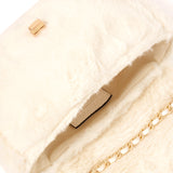 Accessorize London Women's Billie Mini Faux Cream Fur Cross-Body Bag