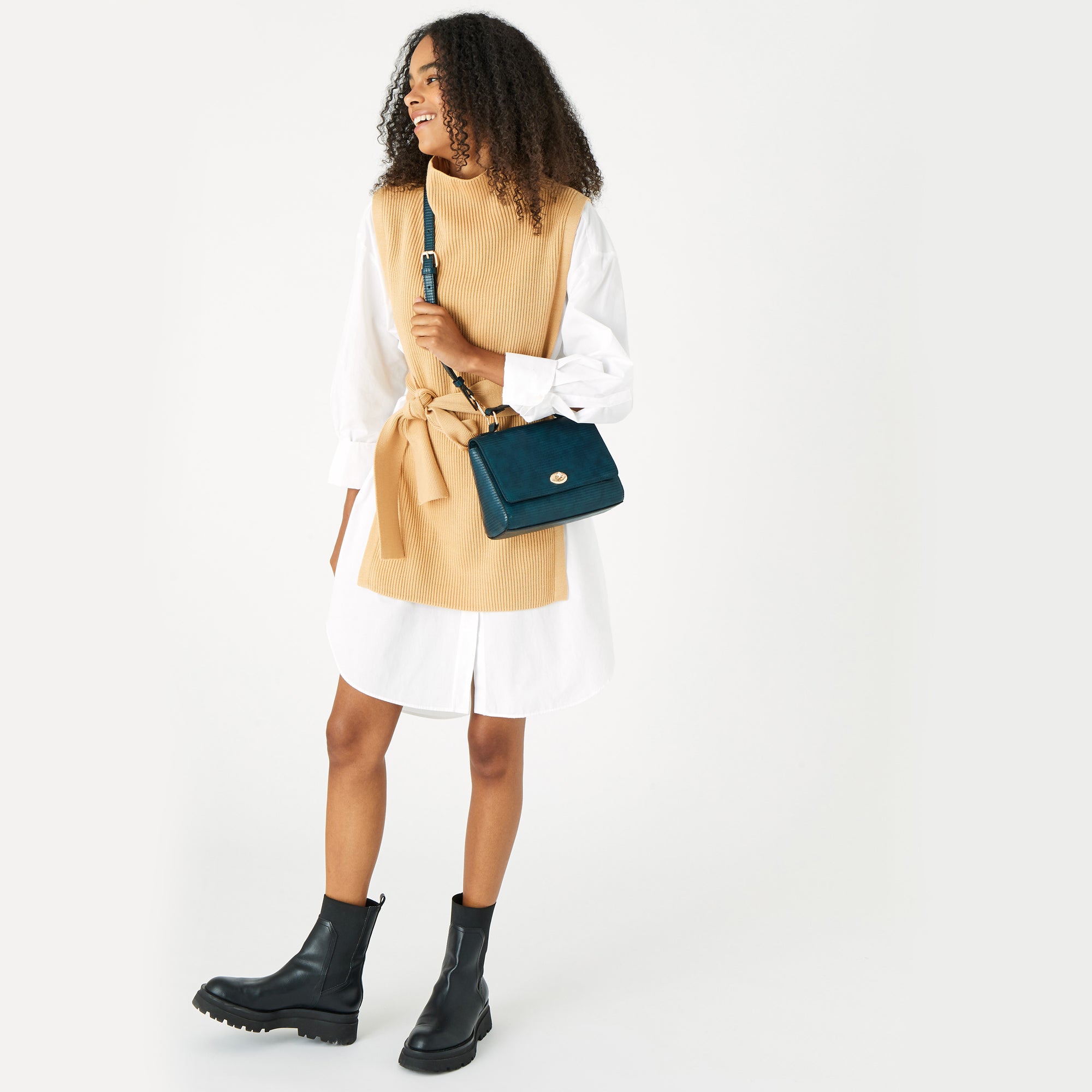 Accessorize London Women's Jessica Croc Bag - Teal
