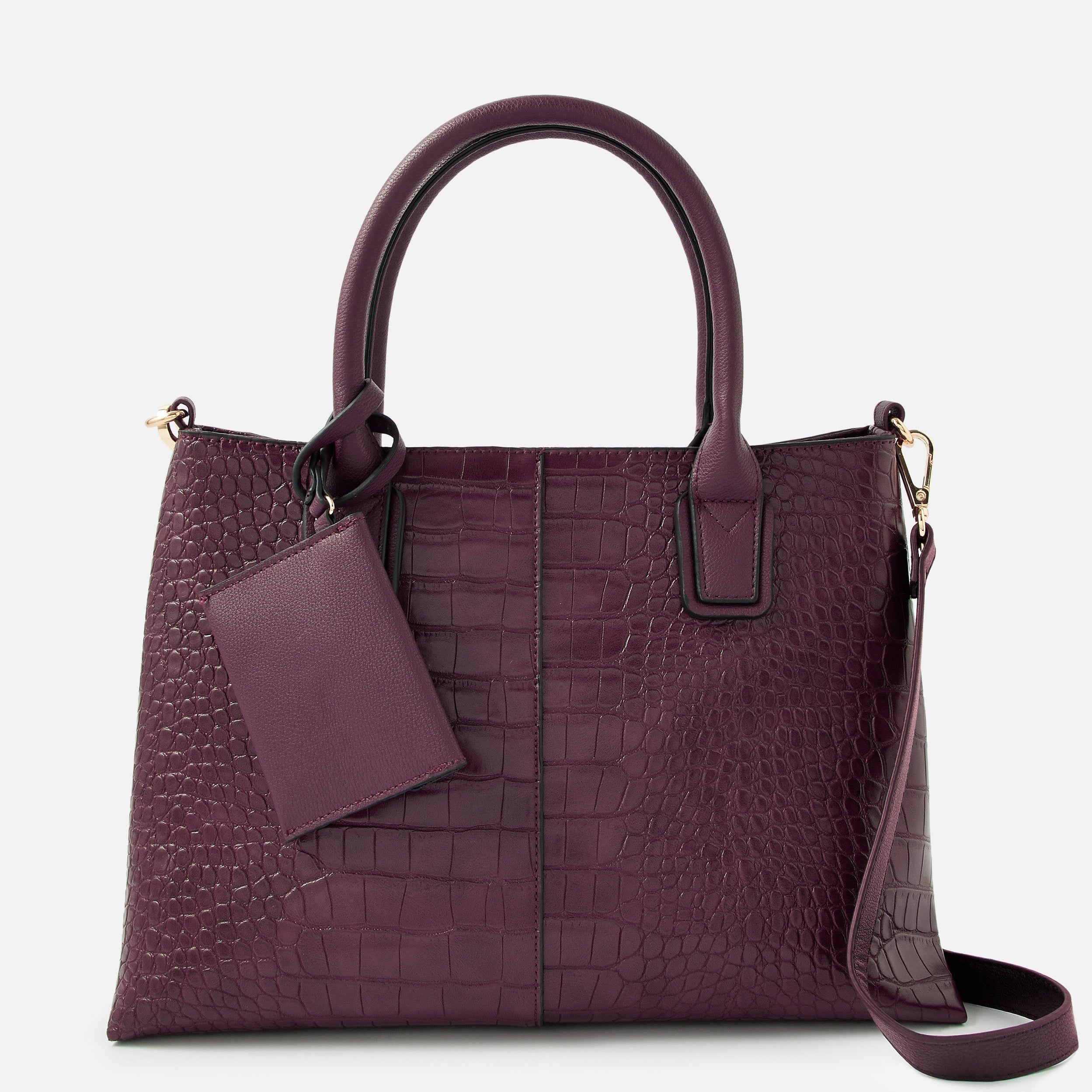 Faux Leather Burgundy Caroline Handheld Bag