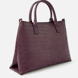 Faux Leather Burgundy Caroline Handheld Bag