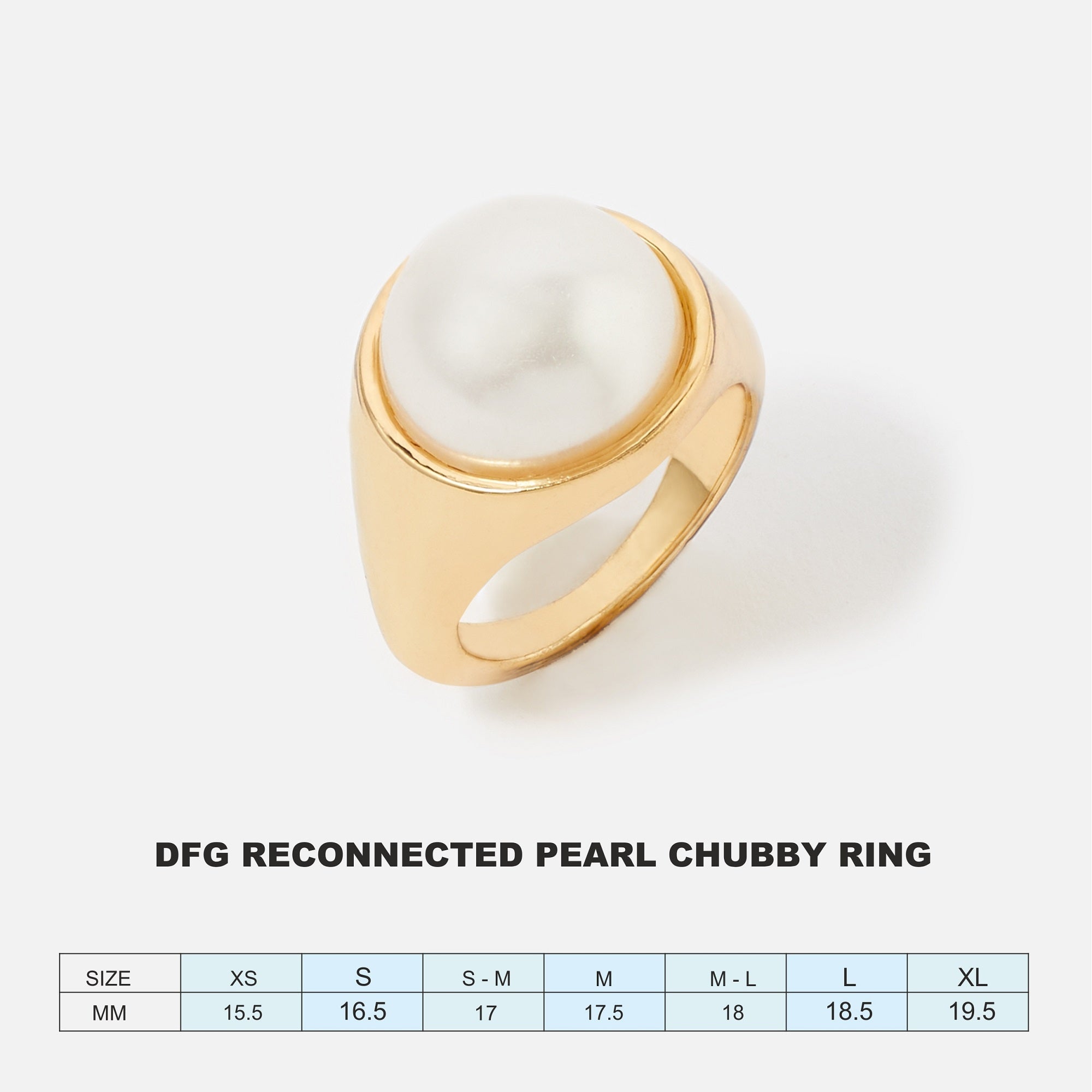Accessorize London Women's Reconnected Pearl Chubby Ring Medium