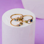 Accessorize London Women's Country Retreat Set Of 3 Mixed Gems Rings Medium