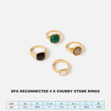 Accessorize London Women's Reconnected Set Of 4 Chubby Stone Rings Large