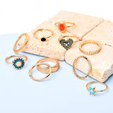 Accessorize London Women's Reconnected Pack Of 10 Enamel Charms Rings Large