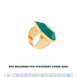 Accessorize London Women's Reconnected Rectangle Stone Ring Large