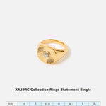 Accessorize London Women's Reconnected Ribbed Sparkle Signet Rings Small