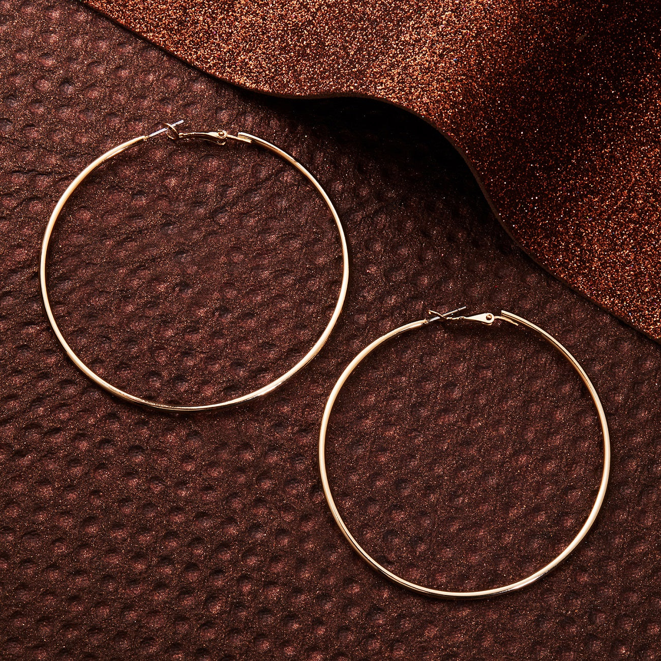 Accessorize London Women's Simple Gold Large Hoops Earrings