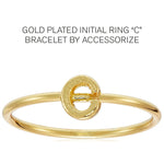 Accessorize London Women's Gold Plated C Initial Ring Large