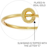 Accessorize London Women's Gold Plated C Initial Ring Large