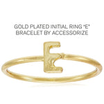 Accessorize London Women's Gold Plated E Initial Ring Medium
