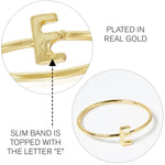 Accessorize London Women's Gold Plated E Initial Ring Medium