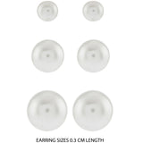 Accessorize London Women's Set of 3 Ball Stud Earring pack