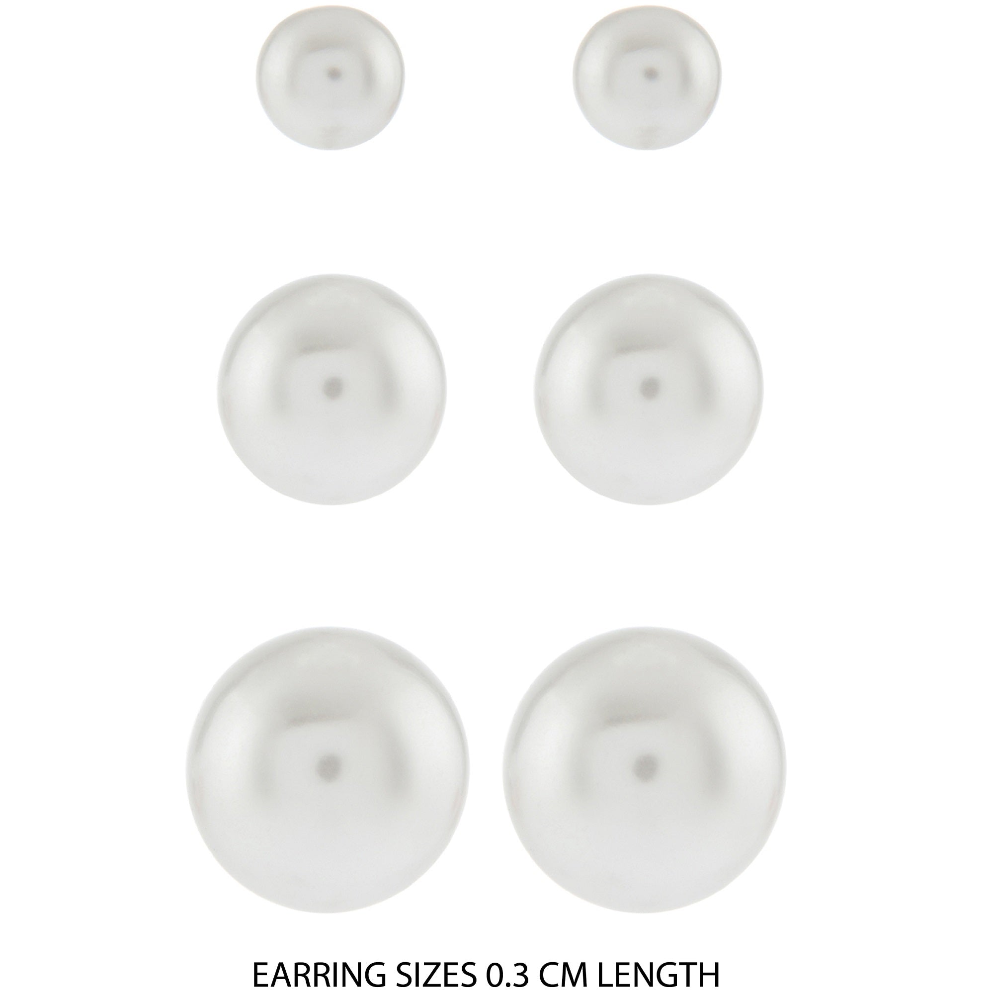 Accessorize London Women's Set of 3 Ball Stud Earring pack