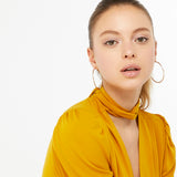 Accessorize London Women's Gold Mid Size Simple Hoop Earring
