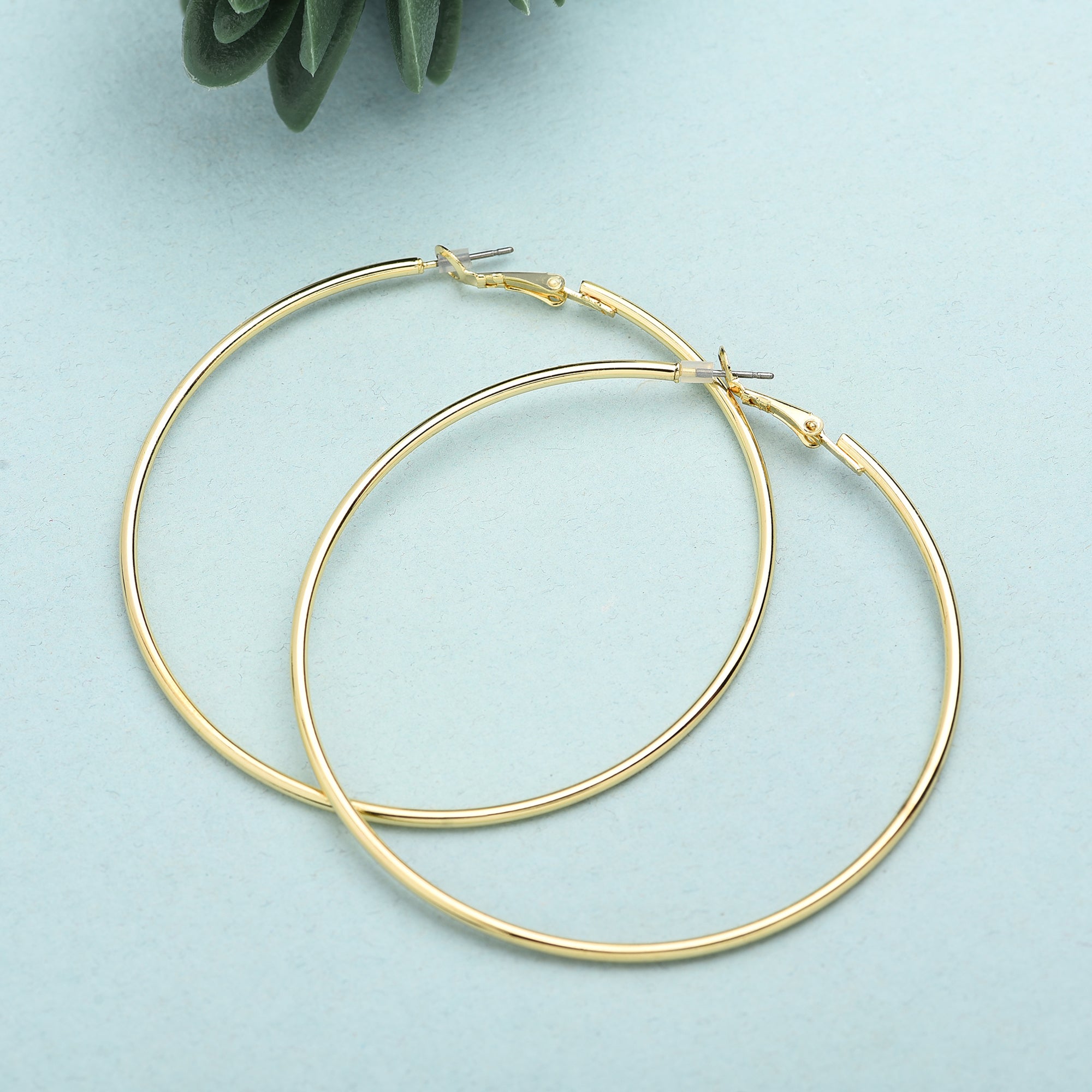 Gold Hoop Earrings  Fashion Jewellery by Mesmerize India